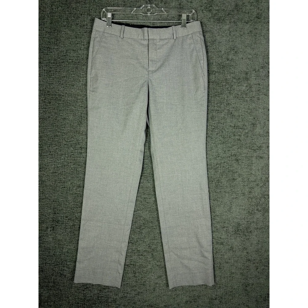 Banana Republic Ryan Slim Straight Trousers Womens 6 Gray Mid Rise‎ Dress Pants